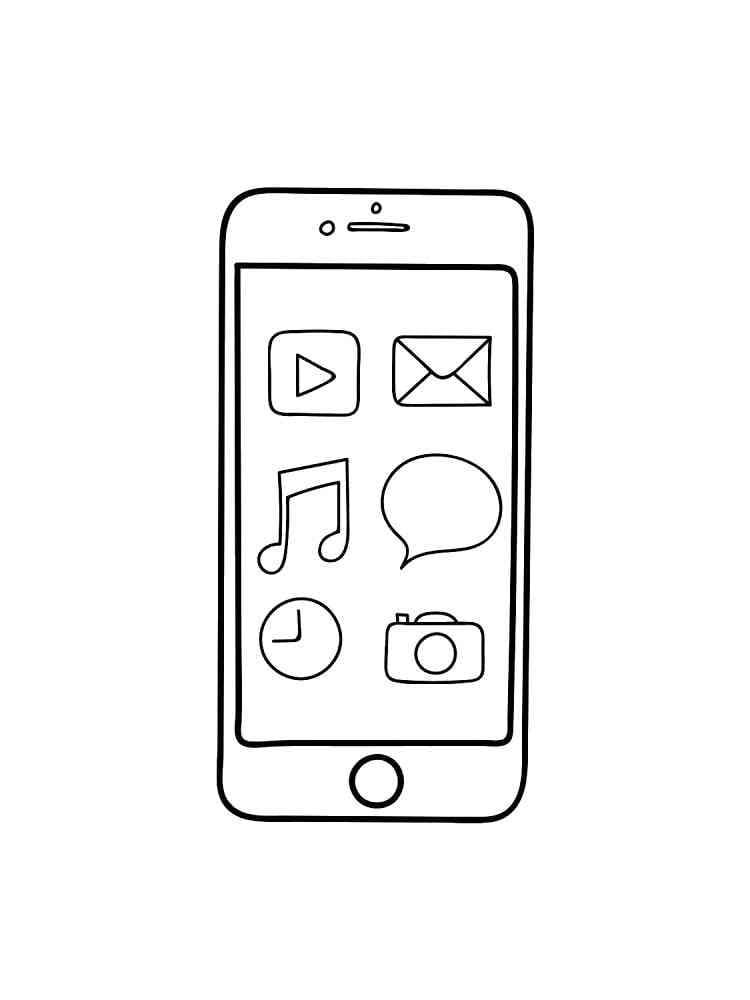Бесплатная раскраска iPhone и iPad #191800 из коллекции Предметы