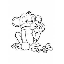 Раскраска Обезьяна (Животные) #14157 для печати и раскрашивания