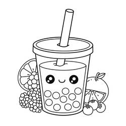 Раскраска Bubble Tea (Предметы) #221516 для печати и раскрашивания