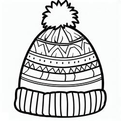 Раскраска Зимняя шапка (Предметы) #191281 для печати и раскрашивания