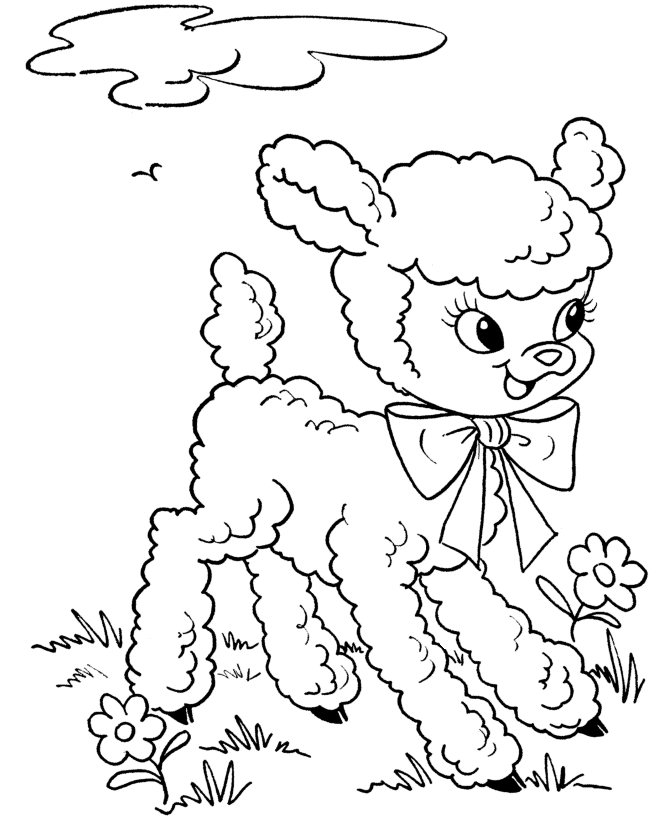 免费羊羔着色页 #219 来自动物合集