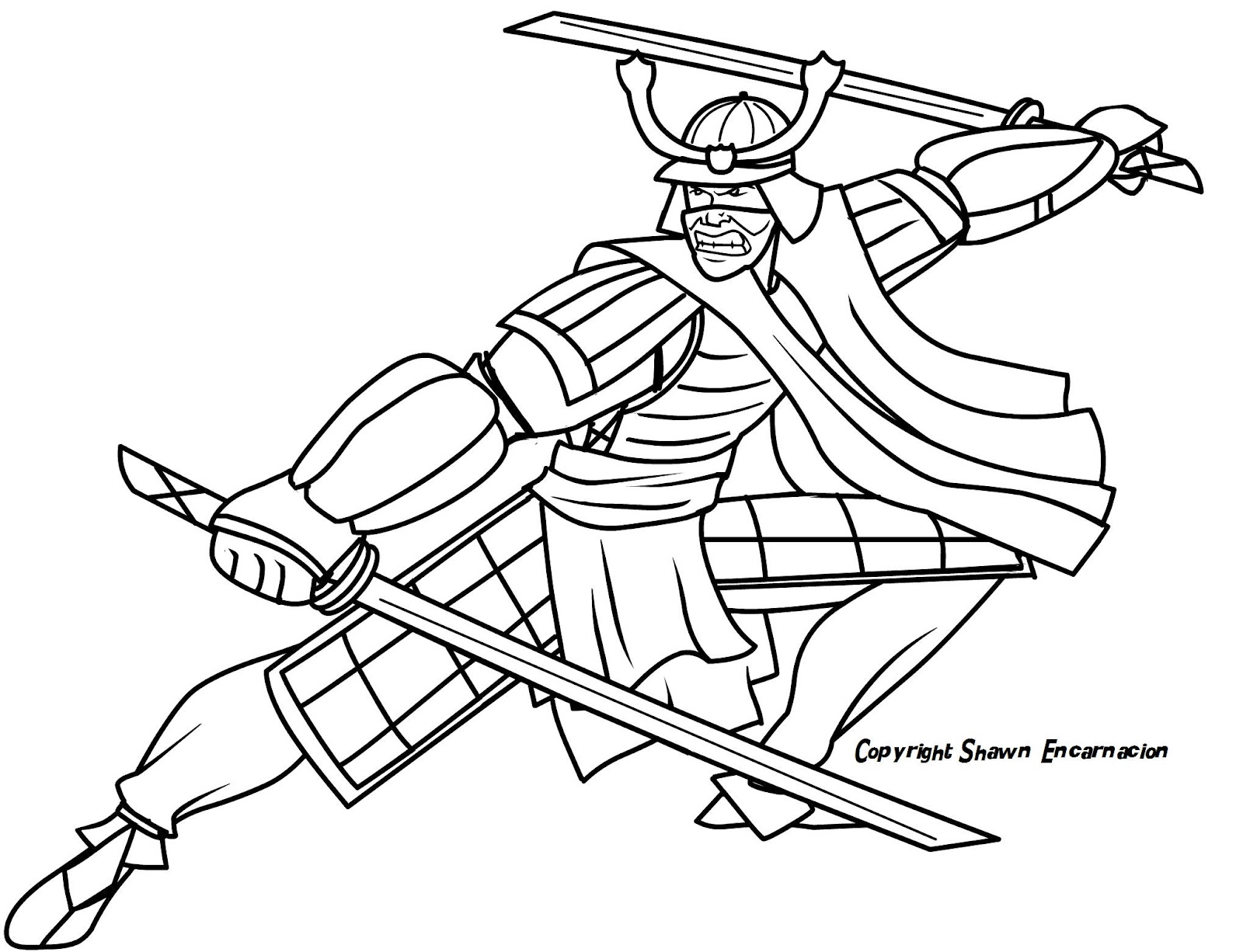 免费武士着色页 #107280 来自人物合集