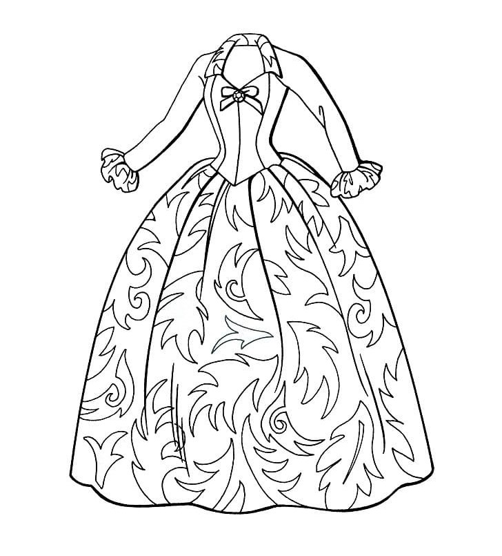 免费连衣裙着色页 #186206 来自物品合集