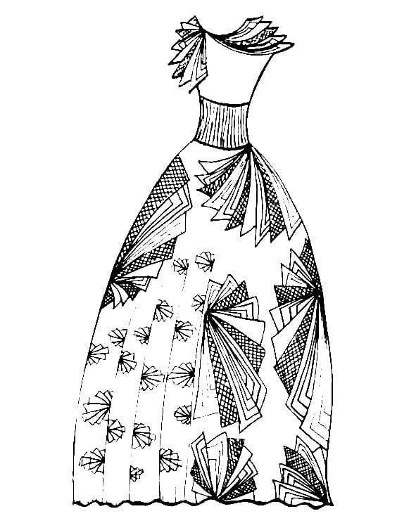 免费连衣裙着色页 #186221 来自物品合集
