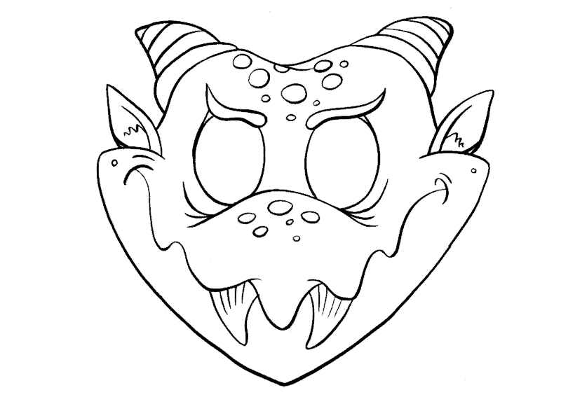 免费面具着色页 #120536 来自物品合集