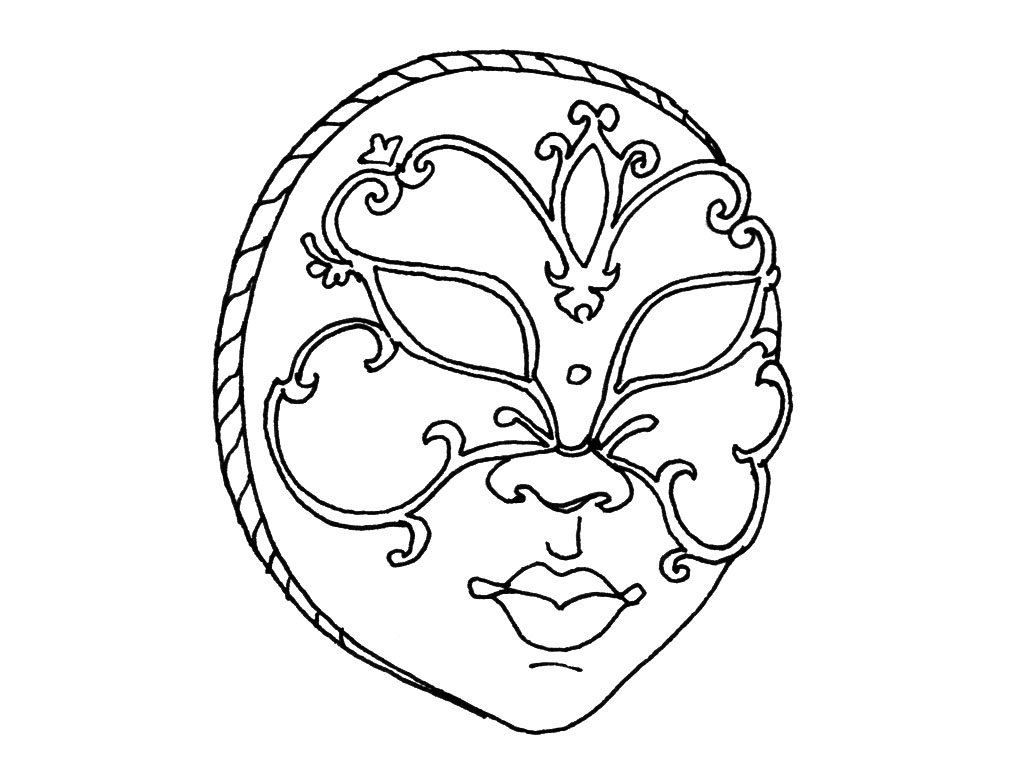 免费面具着色页 #120578 来自物品合集