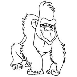 大猩猩 (动物)着色页 #7483 可打印和着色