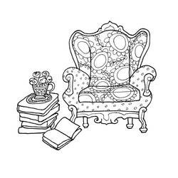 椅子 (物品)着色页 #180474 可打印和着色