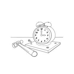 时钟 (物品)着色页 #172818 可打印和着色
