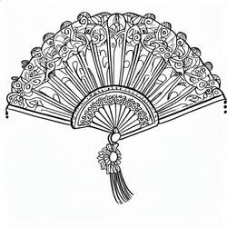扇子 (物品)着色页 #191023 可打印和着色