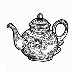 茶壶 (物品)着色页 #185602 可打印和着色