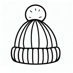 冬帽 (物品)着色页 #191276 可打印和着色