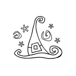 女巫帽 (物品)着色页 #204000 可打印和着色